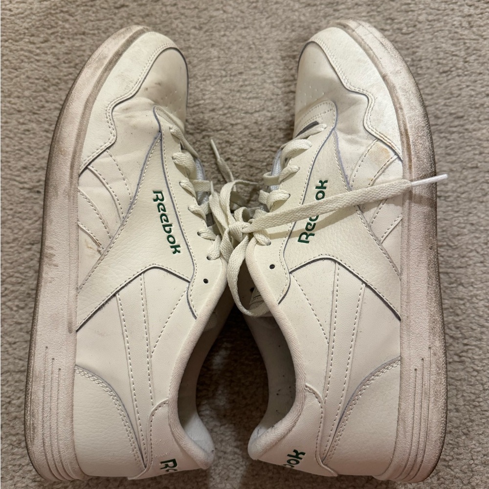 Reebok Men's White and Green Sneakers
